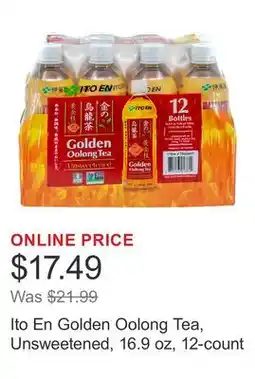Costco Ito En Golden Oolong Tea, Unsweetened, 16.9 oz, 12-count offer