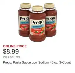 Costco Prego, Pasta Sauce Low Sodium 45 oz, 3-Count offer