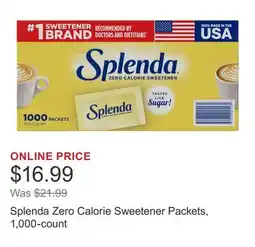 Costco Splenda Zero Calorie Sweetener Packets, 1,000-count offer