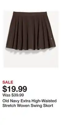 Old Navy Old Navy Extra High-Waisted Stretch Woven Swing Skort offer