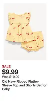 Old Navy Old Navy Ribbed Flutter-Sleeve Top and Shorts Set for Baby offer
