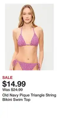 Old Navy Old Navy Pique Triangle String Bikini Swim Top offer