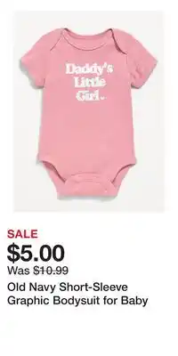 Old Navy Old Navy Short-Sleeve Graphic Bodysuit for Baby offer
