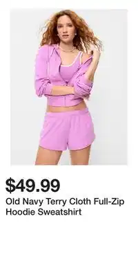 Old Navy Old Navy Terry Cloth Full-Zip Hoodie Sweatshirt offer
