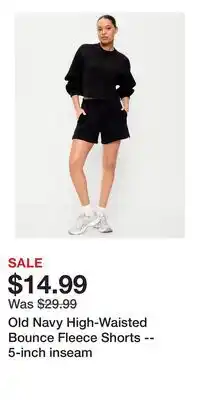 Old Navy Old Navy High-Waisted Bounce Fleece Shorts -- 5-inch inseam offer