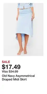 Old Navy Old Navy Asymmetrical Draped Midi Skirt offer