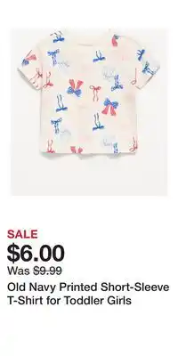 Old Navy Old Navy Printed Short-Sleeve T-Shirt for Toddler Girls offer