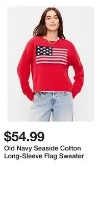 Old Navy Old Navy Seaside Cotton Long-Sleeve Flag Sweater offer