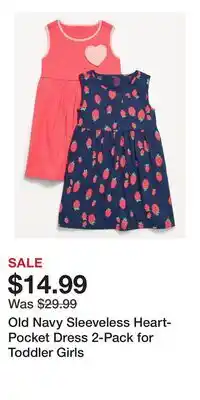 Old Navy Old Navy Sleeveless Heart-Pocket Dress 2-Pack for Toddler Girls offer