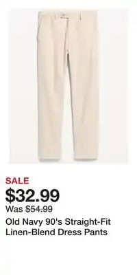 Old Navy Old Navy 90's Straight-Fit Linen-Blend Dress Pants offer