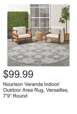 Costco Nourison Veranda Indoor/Outdoor Area Rug, Versailles, 7'9 Round offer
