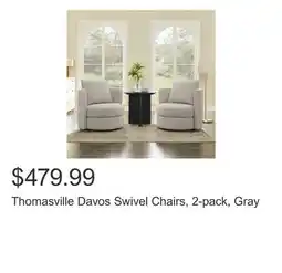 Costco Thomasville Davos Swivel Chairs, 2-pack, Gray offer
