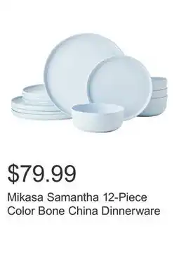 Costco Mikasa Samantha 12-Piece Color Bone China Dinnerware offer