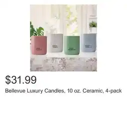 Costco Bellevue Luxury Candles, 10 oz. Ceramic, 4-pack offer