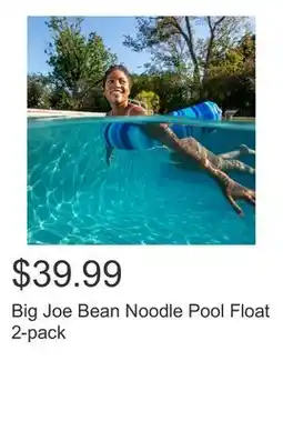 Costco Big Joe Bean Noodle Pool Float 2-pack offer