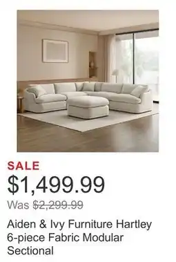 Costco Aiden & Ivy Furniture Hartley 6-piece Fabric Modular Sectional offer