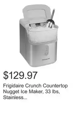 Costco Frigidaire Crunch Countertop Nugget Ice Maker, 33 lbs, Stainless Scoop Included offer