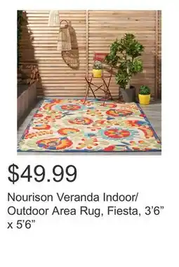 Costco Nourison Veranda Indoor/Outdoor Area Rug, Fiesta, 3'6 x 5'6 offer