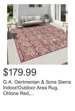 Costco G.A. Gertmenian & Sons Sierra Indoor/Outdoor Area Rug, Ohlone Red, 7'10 x 10' offer