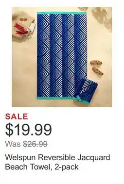 Costco Welspun Reversible Jacquard Beach Towel, 2-pack offer