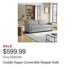 Costco Coddle Aspen Convertible Sleeper Sofa offer