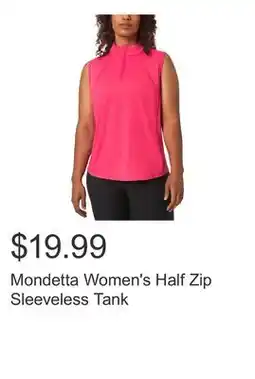 Costco Mondetta Women's Half Zip Sleeveless Tank offer