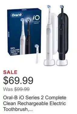 Costco Oral-B iO Series 2 Complete Clean Rechargeable Electric Toothbrush, 2-pack offer