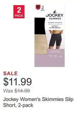 Costco Jockey Women's Skimmies Slip Short, 2-pack offer