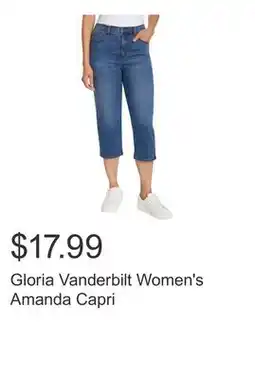 Costco Gloria Vanderbilt Women's Amanda Capri offer