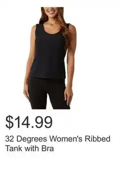 Costco 32 Degrees Women's Ribbed Tank with Bra offer