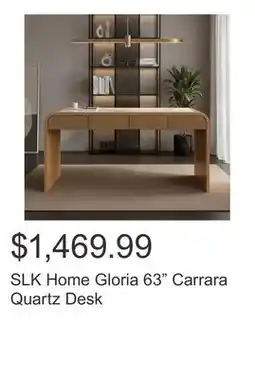 Costco SLK Home Gloria 63 Carrara Quartz Desk offer