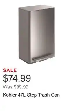 Costco Kohler 47L Step Trash Can offer