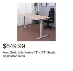 Costco ApexDesk Elite Series 71 x 33 Height Adjustable Desk offer