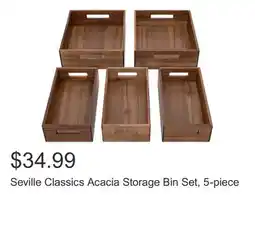 Costco Seville Classics Acacia Storage Bin Set, 5-piece offer