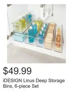 Costco iDESIGN Linus Deep Storage Bins, 6-piece Set offer