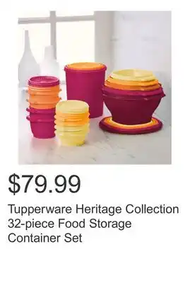 Costco Tupperware Heritage Collection 32-piece Food Storage Container Set offer