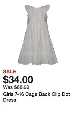 Belk Girls 7-16 Cage Back Clip Dot Dress offer