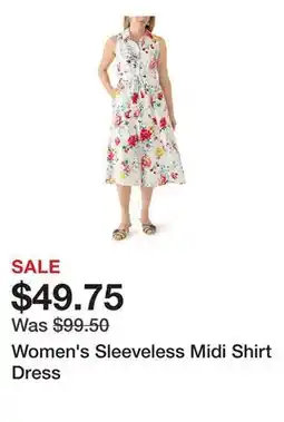 Belk Women's Sleeveless Midi Shirt Dress offer