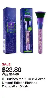Ulta Beauty IT Brushes for ULTA x Wicked Limited-Edition Elphaba Foundation Brush offer