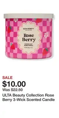 Ulta Beauty ULTA Beauty Collection Rose Berry 3-Wick Scented Candle offer