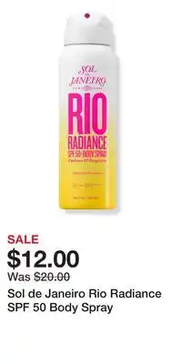 Ulta Beauty Sol de Janeiro Rio Radiance SPF 50 Body Spray offer