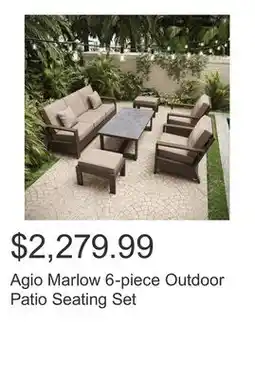 Costco Agio Marlow 6-piece Outdoor Patio Seating Set offer