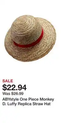 Game Stop ABYstyle One Piece Monkey D. Luffy Replica Straw Hat offer