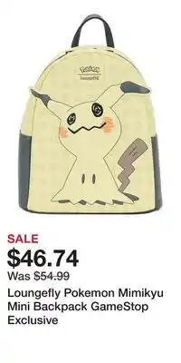 Game Stop Loungefly Pokemon Mimikyu Mini Backpack GameStop Exclusive offer