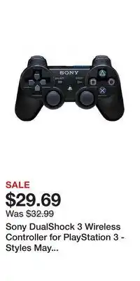 Game Stop Sony DualShock 3 Wireless Controller for PlayStation 3 - Styles May Vary offer