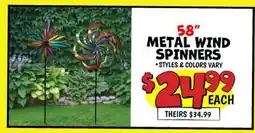 Ollie's 58 METAL WIND SPINNERS offer