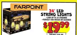 Ollie's FARPOINT 24' LED STRING LIGHTS offer