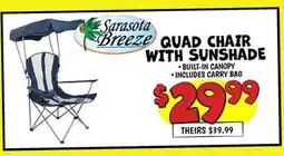 Ollie's SARASOTA BREEZE QUAD CHAIR WITH SUNSHADE offer