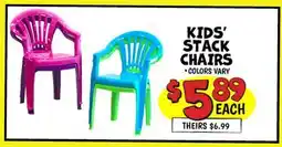 Ollie's KIDS' STACK CHAIRS offer