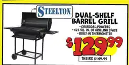 Ollie's STEELTON DUAL-SHELF BARREL GRILL offer